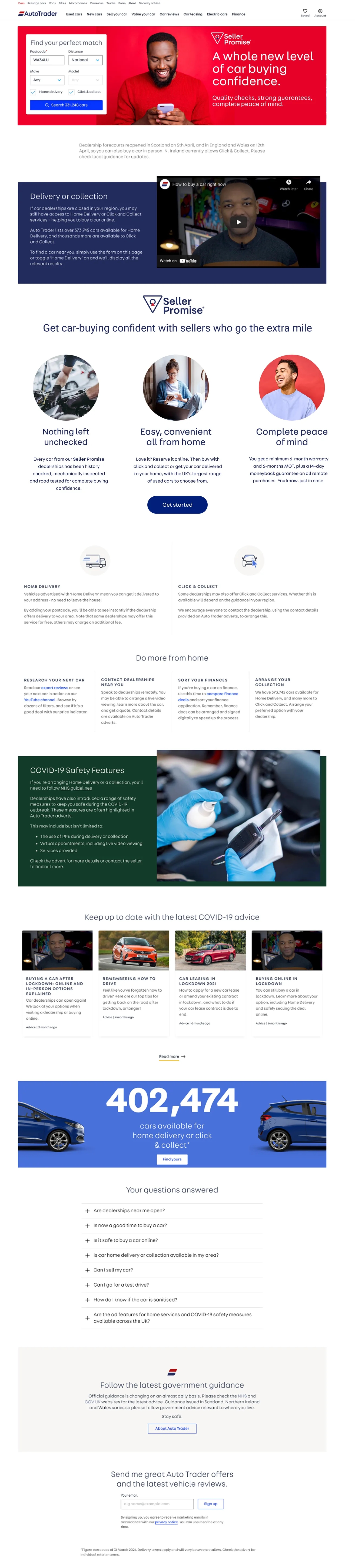 Auto Trader buying hub — buy-from-home, delivery and click & collect